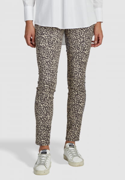5-pocket trousers with leopard pattern