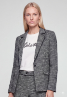 Slim-fit single-button blazer in bouclé