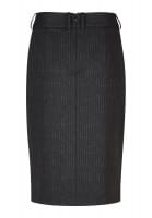 Pencil skirt with faux leather stripes