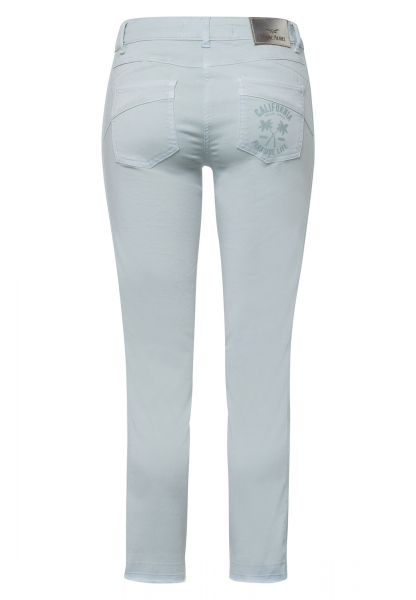 Cropped-Jeans mit Netztape und Metalicprint