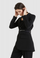 Tight blazer with combat belt made from easy-care material