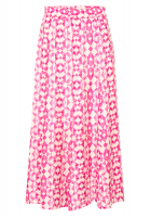 Midi skirt with pink print