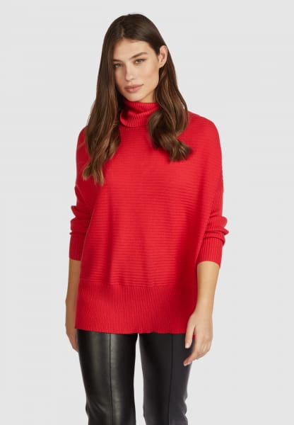 Turtleneck sweater with rib details