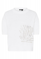 Sweater with rhinestone motif