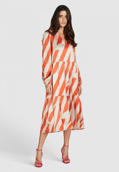 Dress with diagonal block stripes
