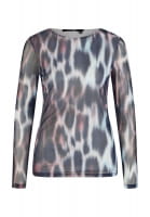 Mesh shirt with leopard print