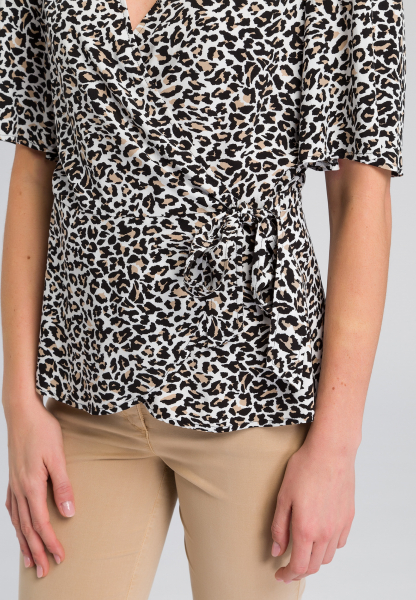 Wrap blouse in leopard design