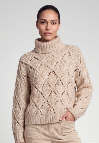 Sweater with chunky mesh pattern