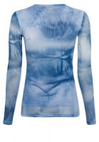 Mesh-Shirt mit Denim-Alloverprint