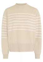 Sweater with placed stripes