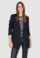 Blazer with tonal mini houndstooth pattern