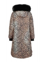 Puffer coat in leopard print