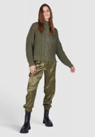 Cargo pants in satin stretch