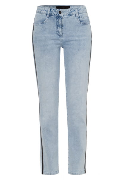 Slim-fit jeans with contrast stripe print