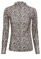 Mesh-Shirt mit Leopardenprint