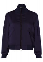Satin jacket with knitted cuffs
