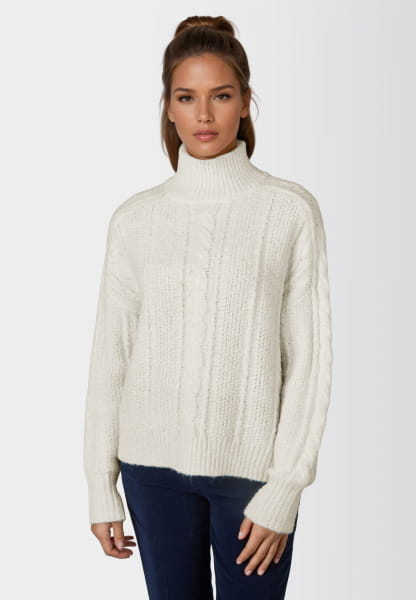 Cable-Knit Turtleneck Sweater