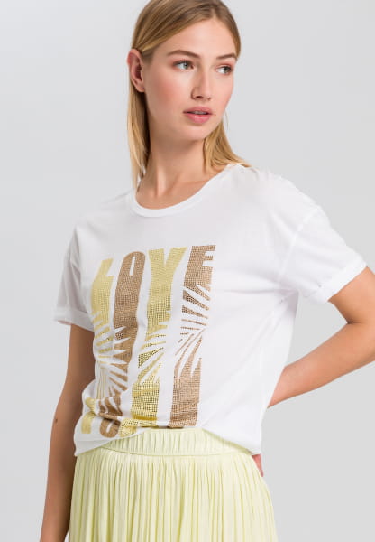 T-shirt with sequin lettering