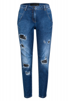 Stretch jeans with striking distressed elements