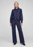 Schluppenbluse in Jeans-Optik