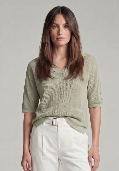 Sparkling mesh knit sweater