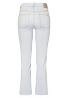 Cropped flared jeans with a light wash