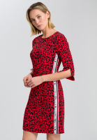 Kleid mit Leoparden-Druck mit Schriftband