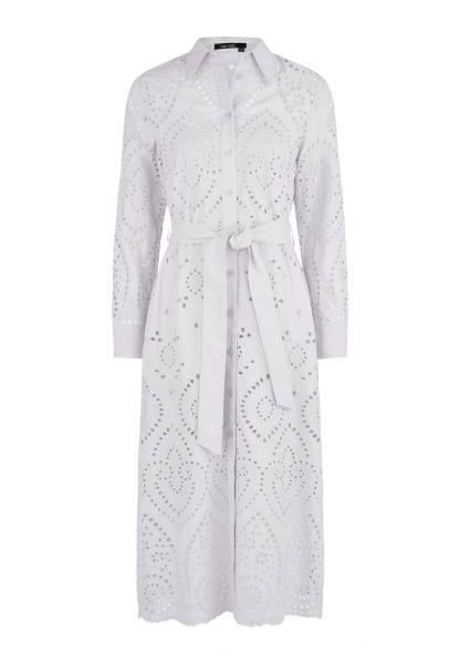 Shirt dress made of eyelet embroidery