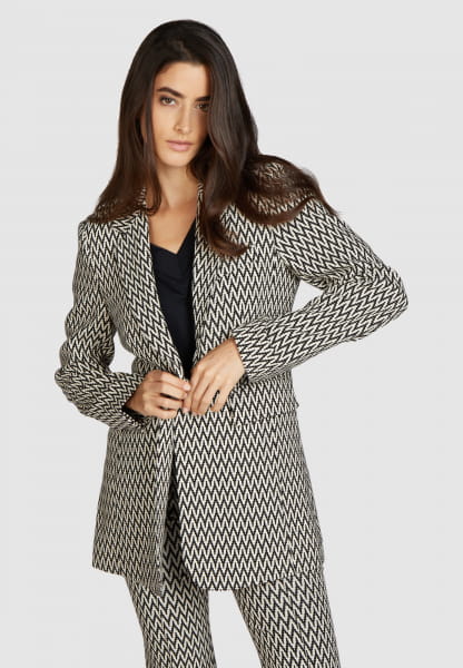 Long blazer in zig-zag pattern