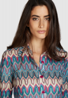 Long blouse with zigzag knit pattern