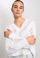 Sweater with diagonal ajour