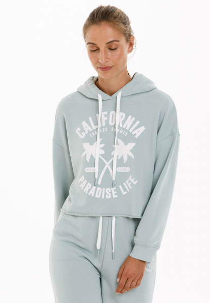 Cropped hoodie with logo print