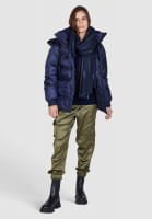 Puffer jacket with ribbed cuffs