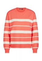Round neck sweater with block stripes