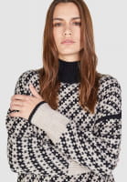 Jacquard sweater in a minimalist pattern