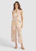 Cropped Schlupfhose mit tonalem Animalprint
