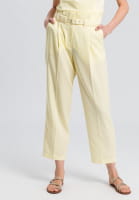 Fabric trousers with a belt