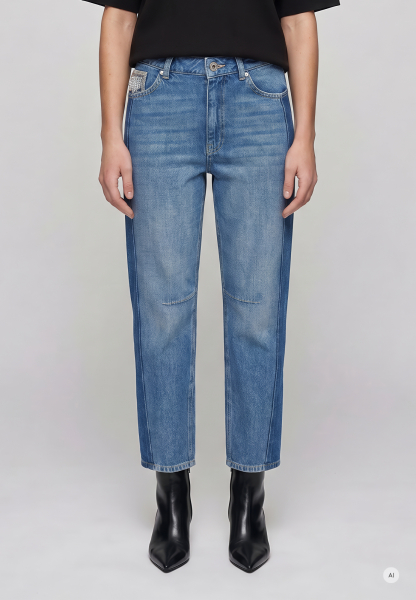 Barrel Fit Jeans aus Blue Denim