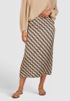 Maxi skirt with slit and graphic print