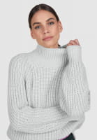 Turtle sweater made of semi-patent rib