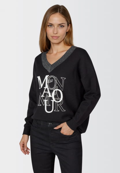 Pullover with motto print