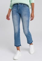 Cropped-Flared mit Wascheffekt am Saum