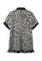 Poncho sweater in leopard jacquard