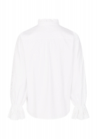 Blouse with placed perforated embroidery