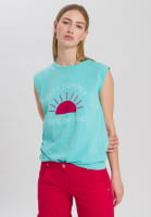 Shirt with summery front print