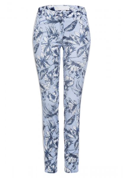 Jeans mit floralem Print und Seitenstreifen