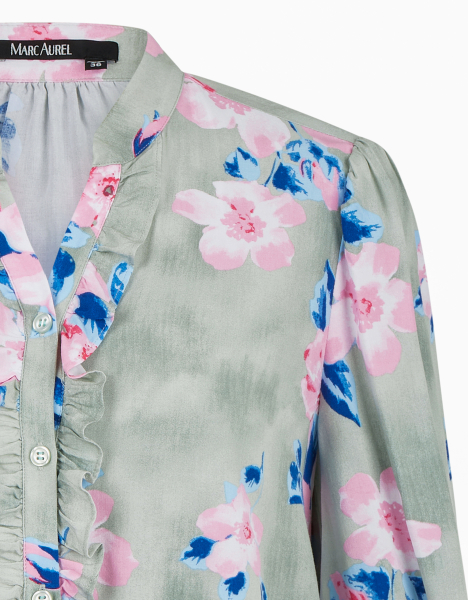 Bluse mit Batik-Blumen-Print