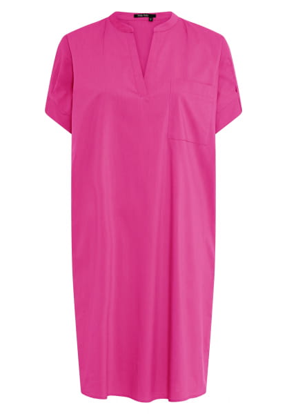 Poplin dress with V-neck