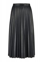 Pleated faux leather skirt