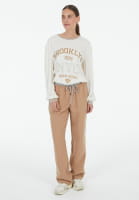 Satin-Top mit College-Print